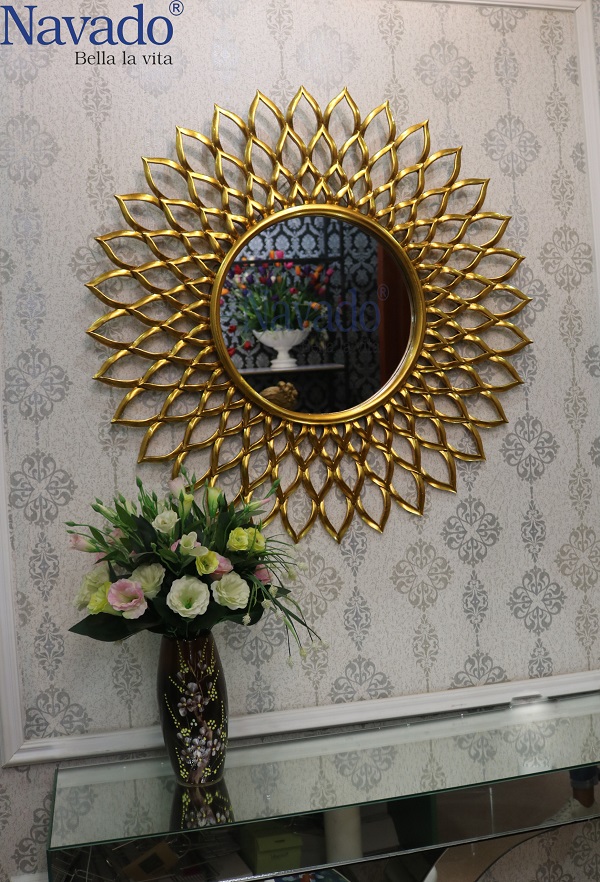 gương phòng khách cổ điển kết hợp hiện đại