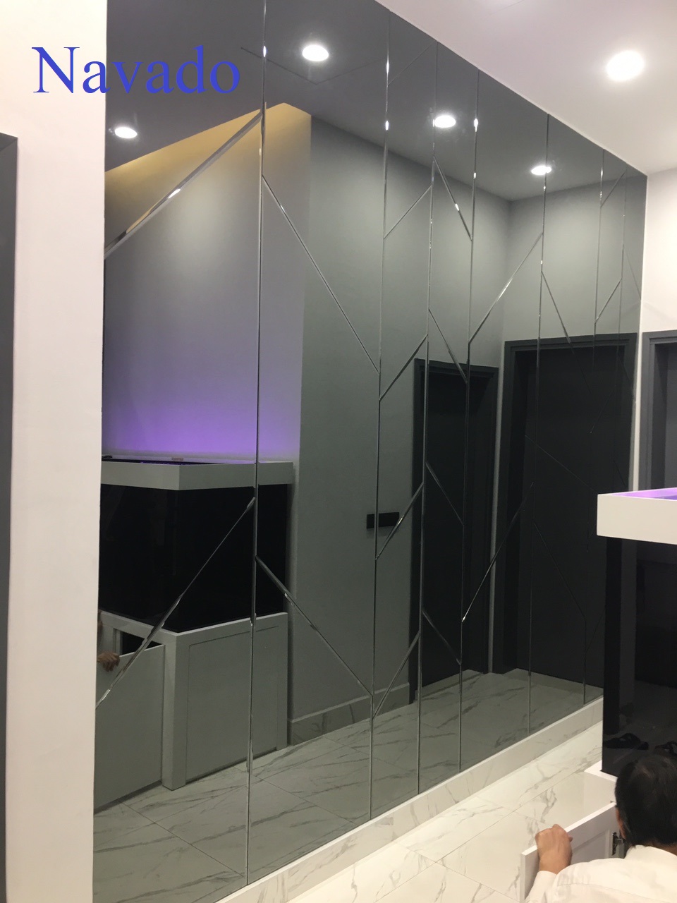 Gương ghép nghệ thuật phòng khách