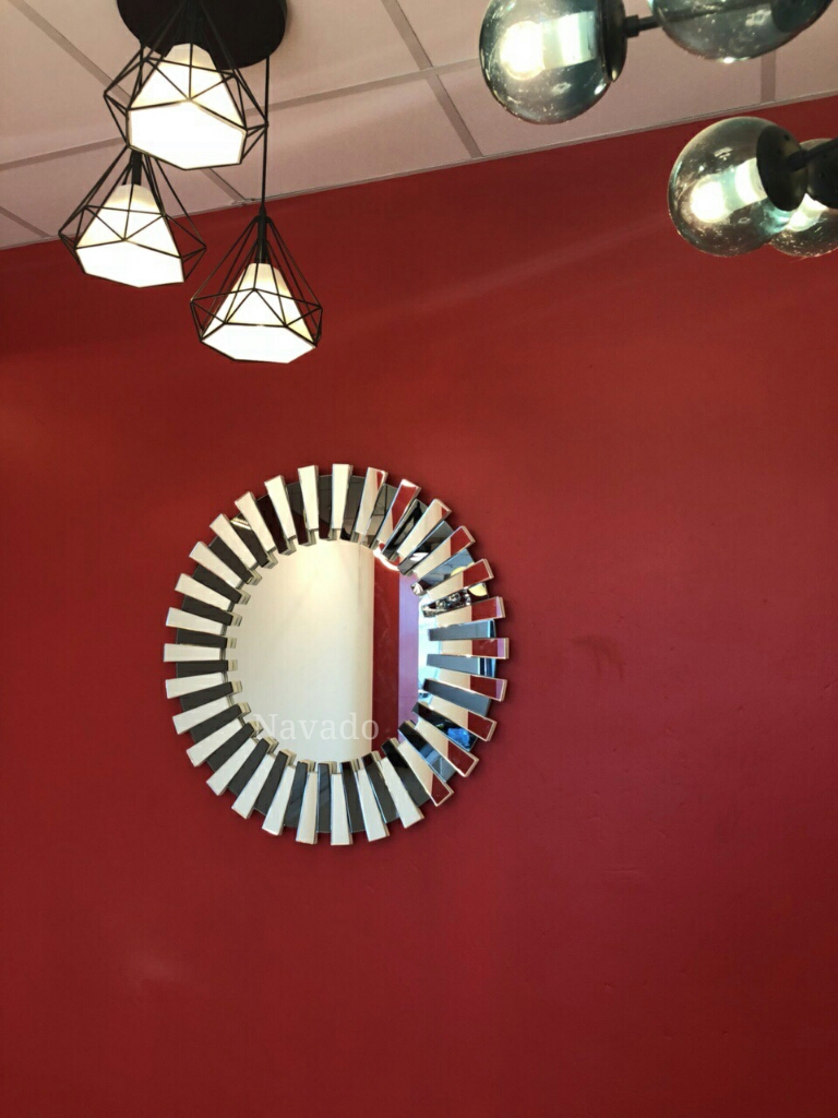 Gương nghệ thuật treo tường phòng khách hiện đại