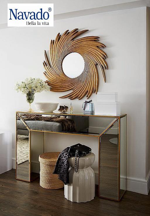 Gương treo phòng khách tân cổ điển thiết ấn tượng