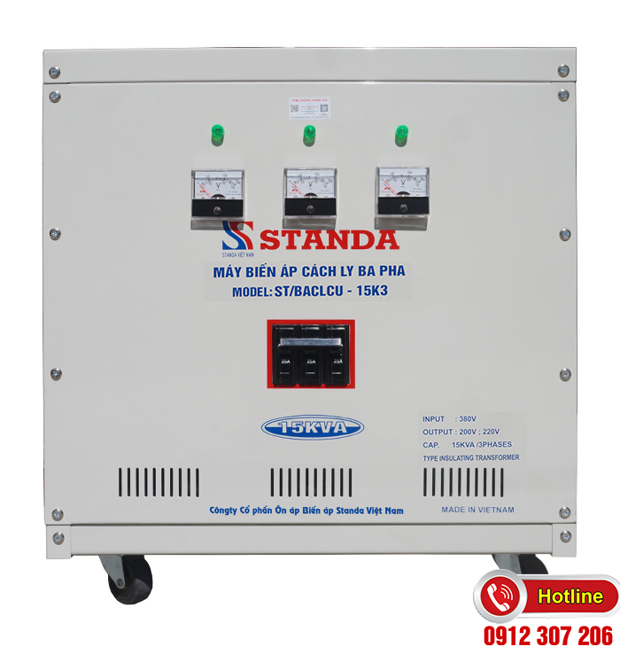 Biến áp Standa 15kVA quấn dây đồng 100%