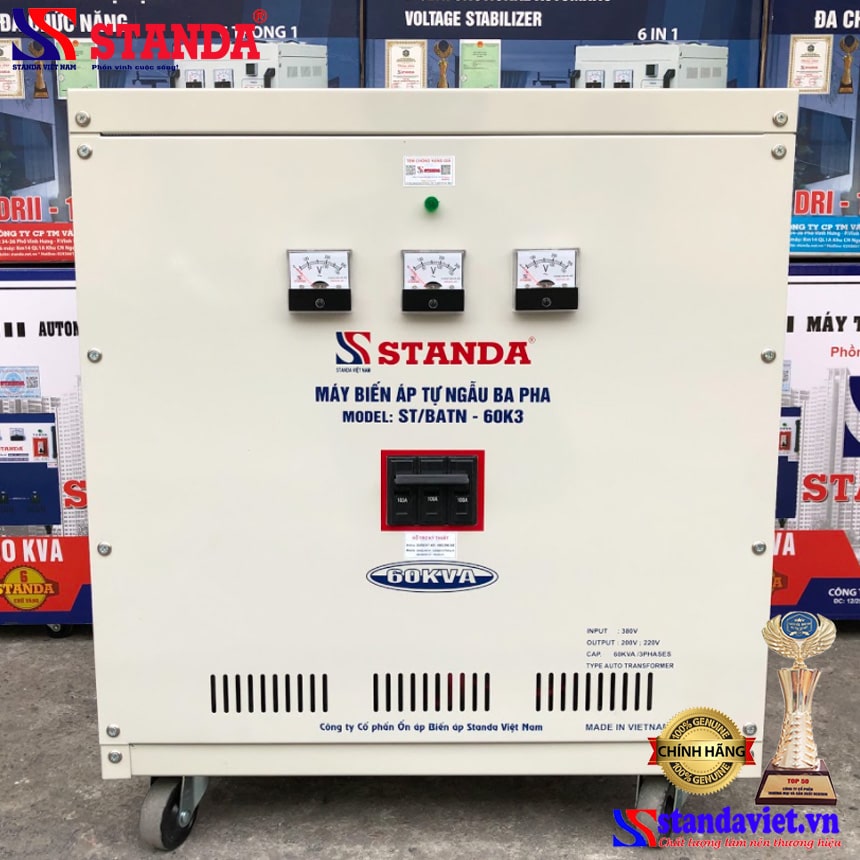 Biến áp tự ngẫu Standa 60KVA thế hệ mới 