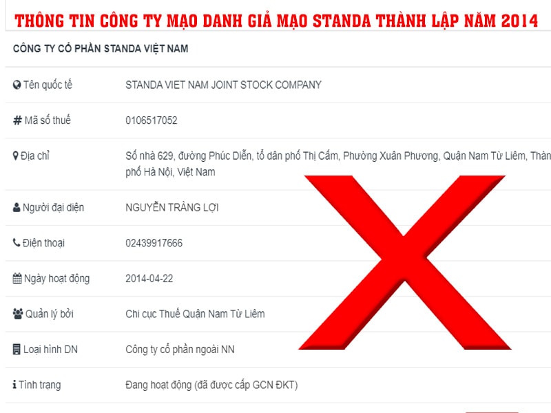 Đơn vị giả mạo ổn áp STANDA ở Nam Từ Liêm bị công an bắt