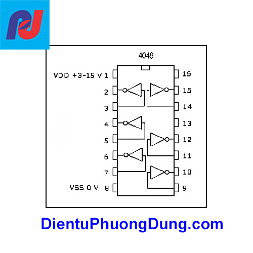 Sơ đồ chân CD4049