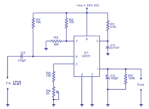 Mạch chuyển đổi tần số sang điện áp LM331