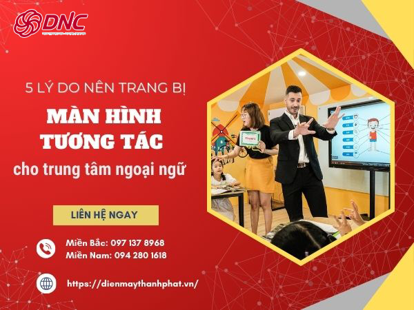 màn hình tương tác cho trung tâm ngoại ngữ