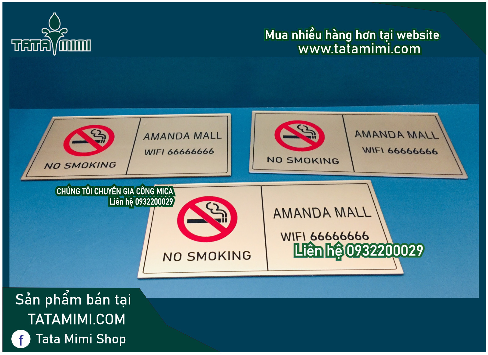 Biển no smoking kích thước nhỏ từ mica hoặc inox