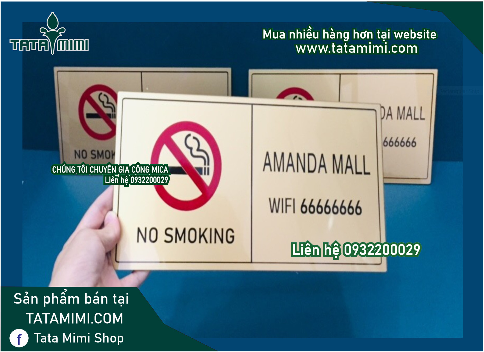 Biển no smoking kích thước nhỏ từ mica hoặc inox