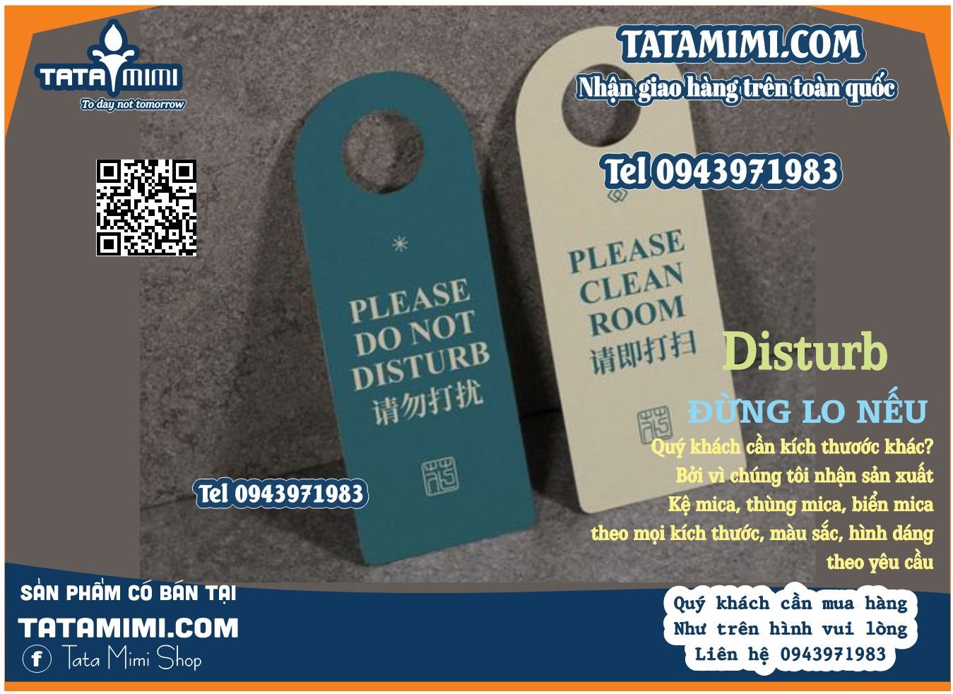 Bảng dọn phòng khách sạn treo cửa