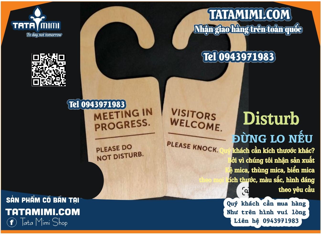 Bảng dọn phòng khách sạn treo cửa