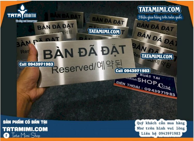 Biển Bàn Đã Đặt - Biển Reserved Hai Mặt
