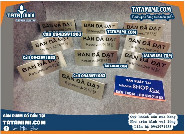 Biển Bàn Đã Đặt - Biển Reserved Hai Mặt