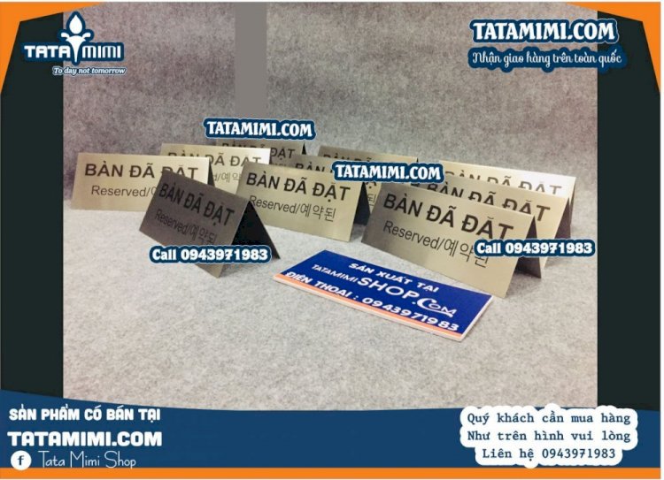 Biển Bàn Đã Đặt - Biển Reserved Hai Mặt
