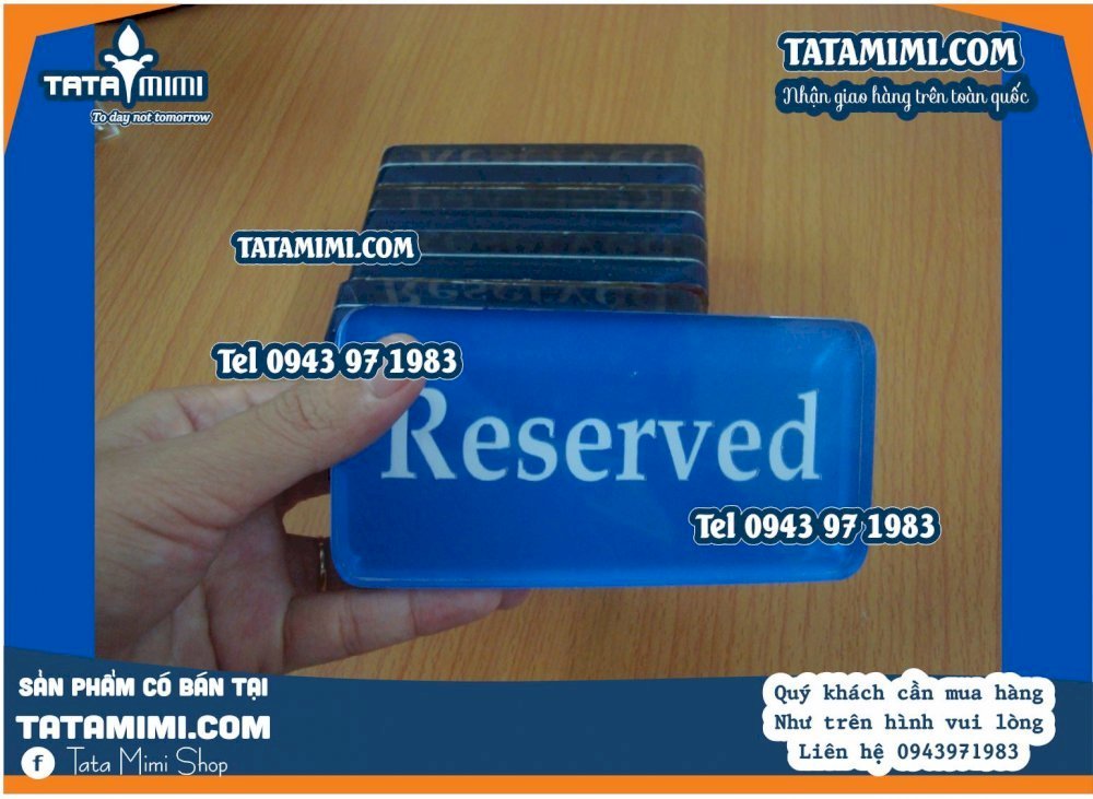Biển Bàn Đã Đặt - Biển Reserved Hai Mặt