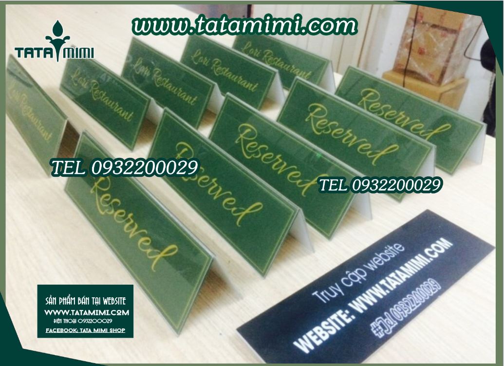 Biển Bàn Đã Đặt - Biển Reserved Hai Mặt