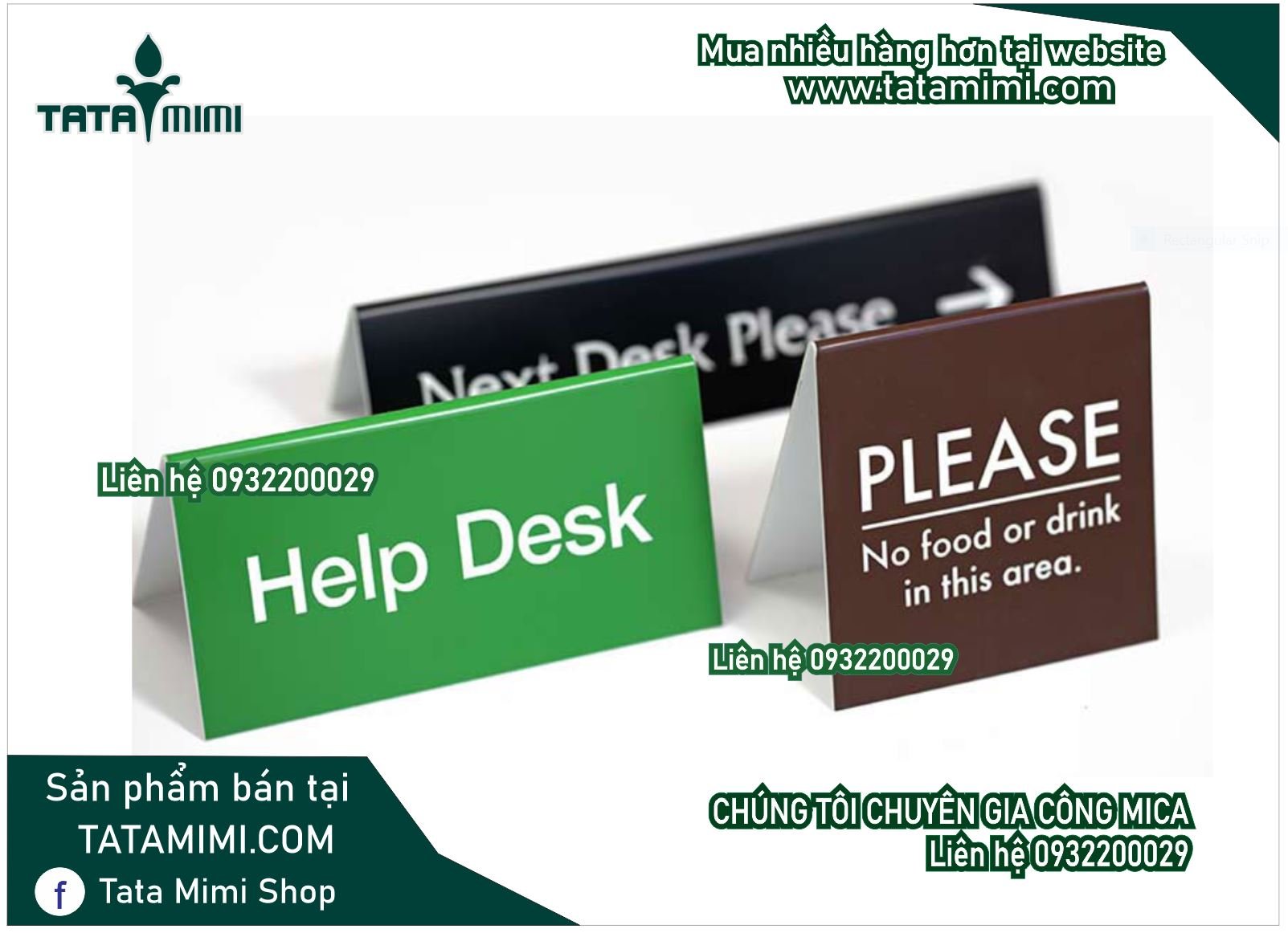 Biển Bàn Đã Đặt - Biển Reserved Hai Mặt