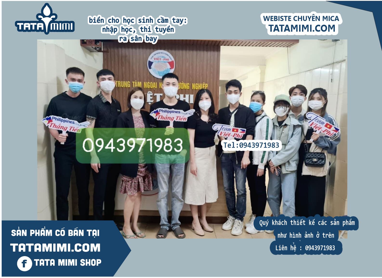 Muốn làm 1 số biển cho hsinh cầm tay: nhập học, thi tuyển ra sân bay