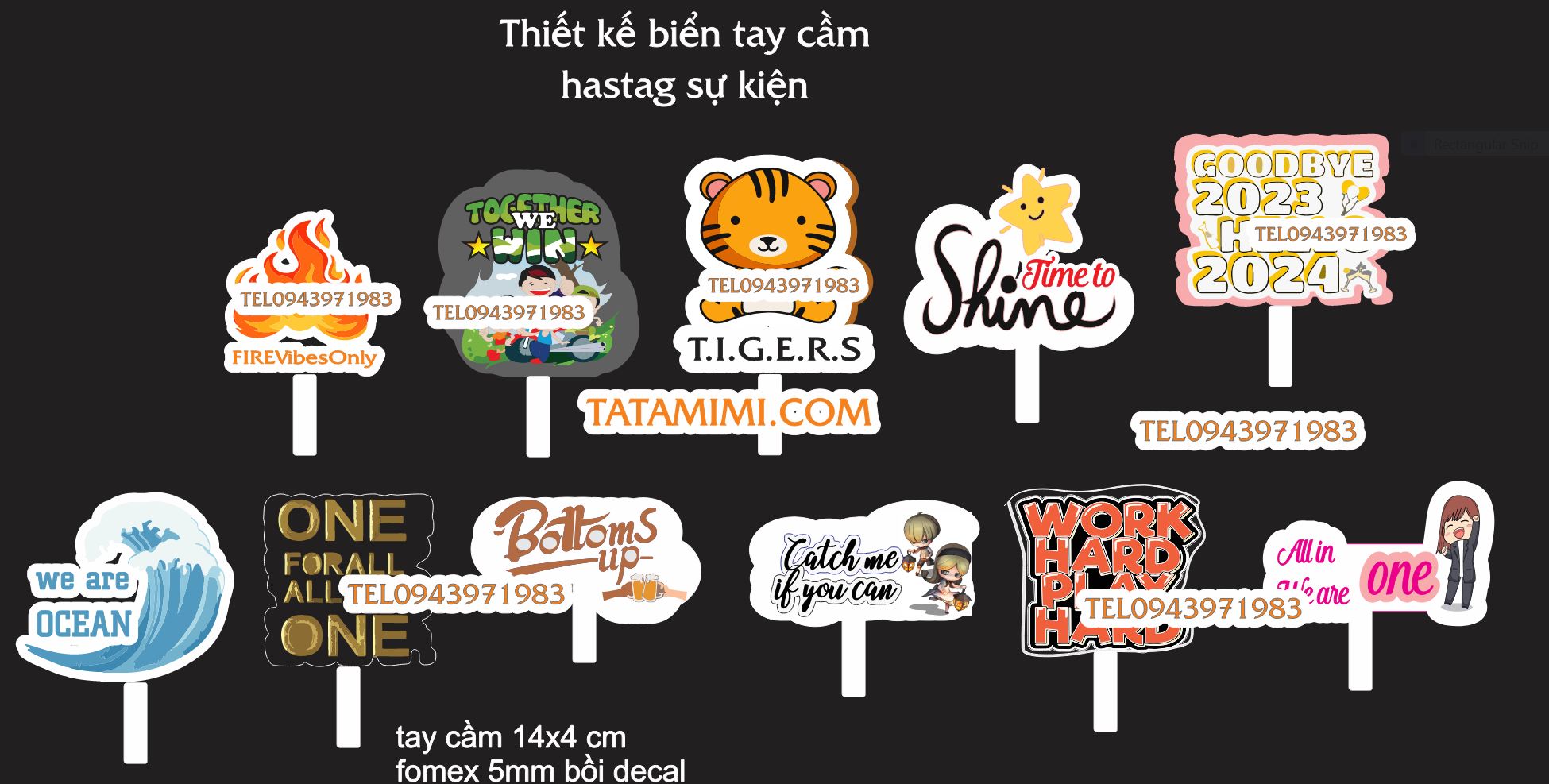 Sáng Tạo và Ấn Tượng - Thiết Kế Biển Tay Cầm của Công Ty Tata Mimi Cho Sự Kiện Hashtag Fomex