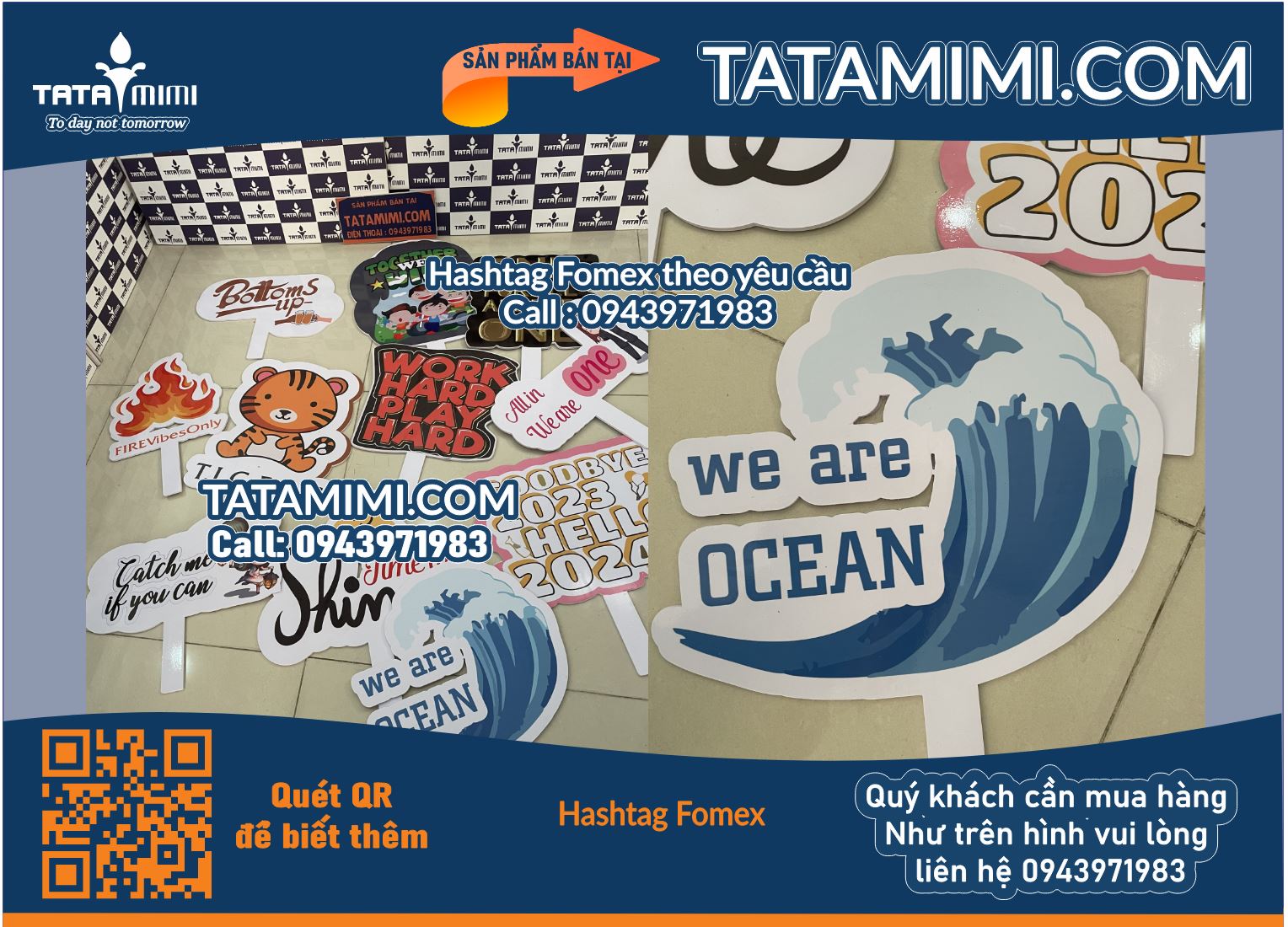 Thiết Kế Biển Tay Cầm của Công Ty Tata Mimi Cho Sự Kiện Hashtag