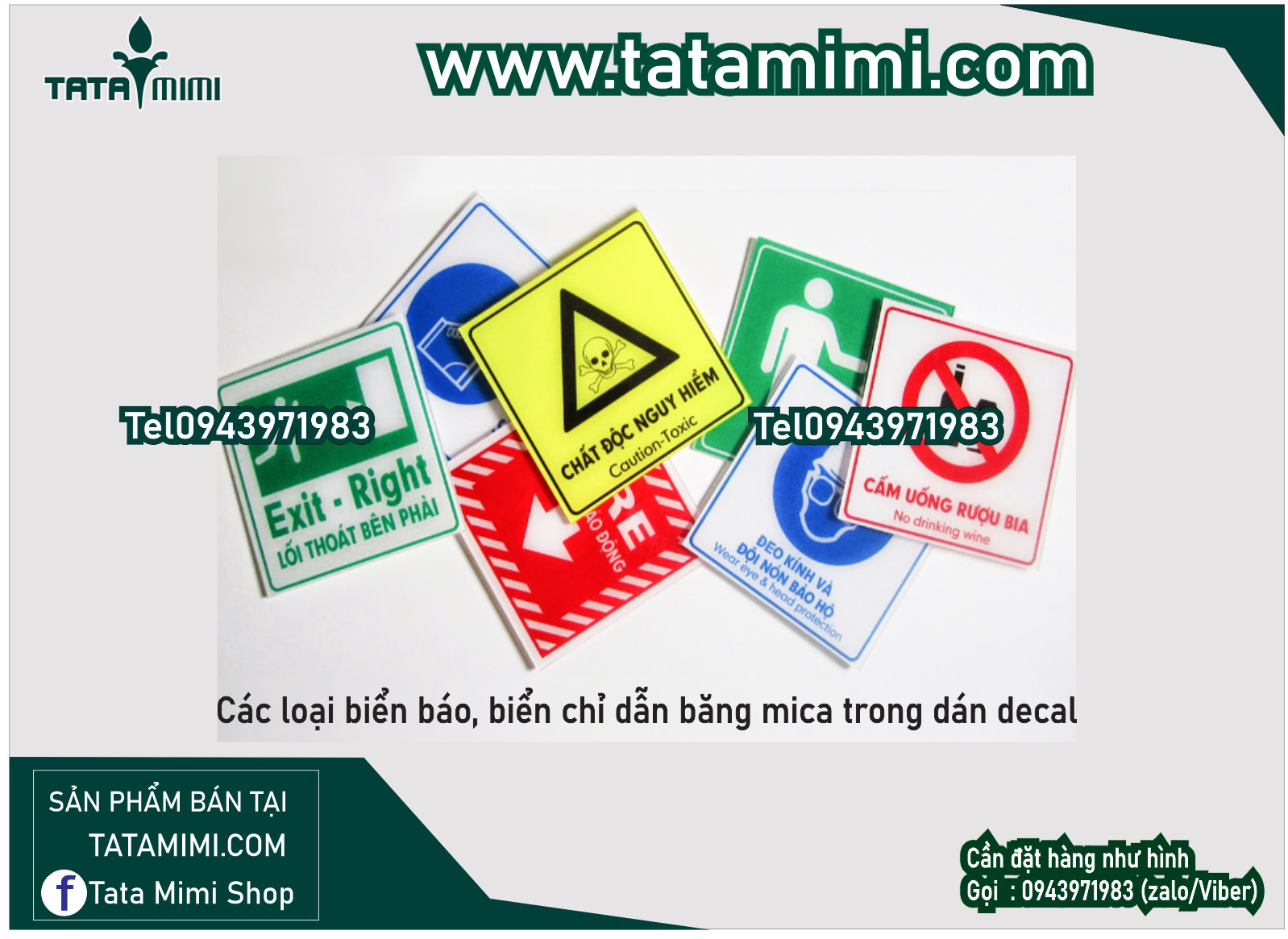 Biển cảnh báo làm từ các chất liệu khác nhau