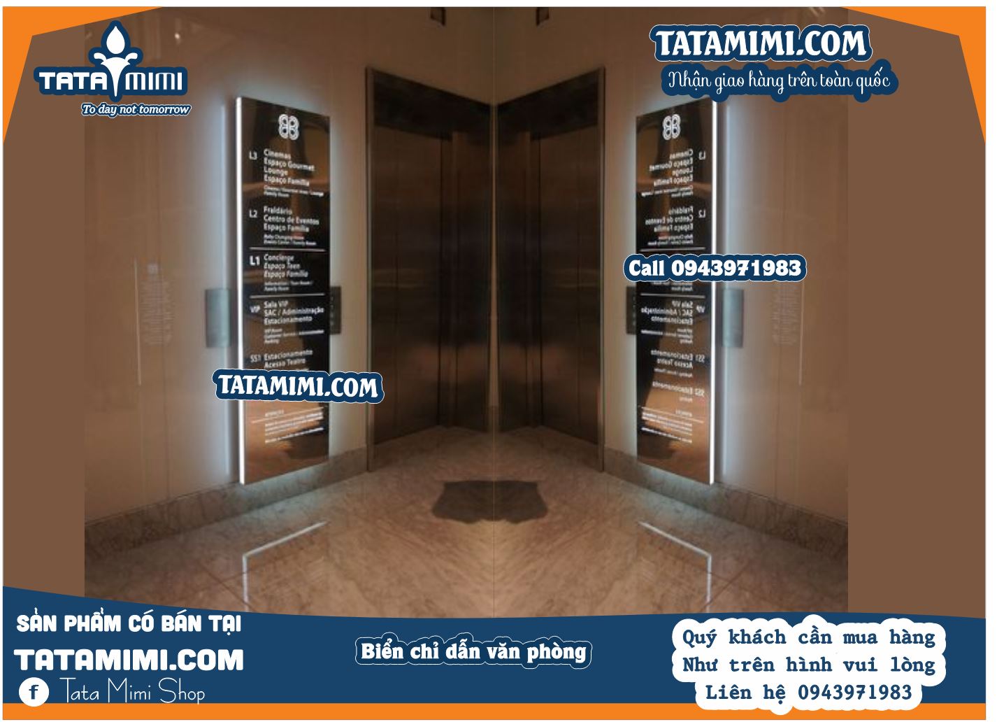 Bảng chỉ dẫn gắn ở sảnh