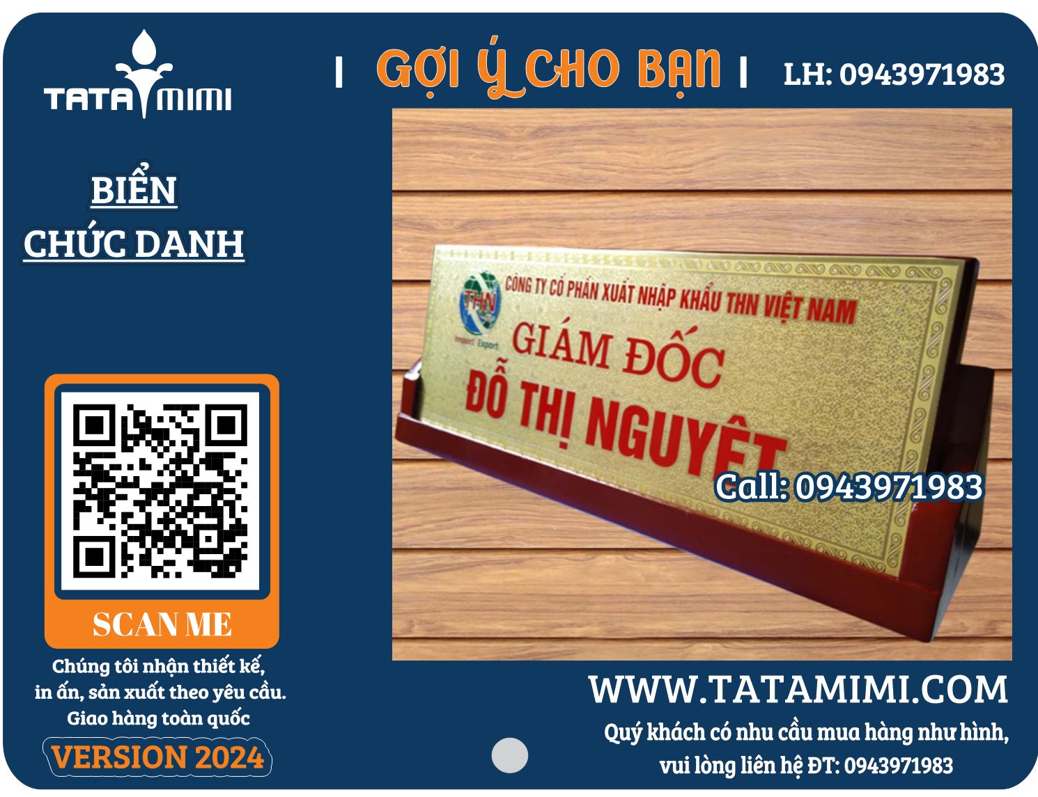 3 Mẫu biển chức danh để bàn giám đốc sang trọng và hiện đại