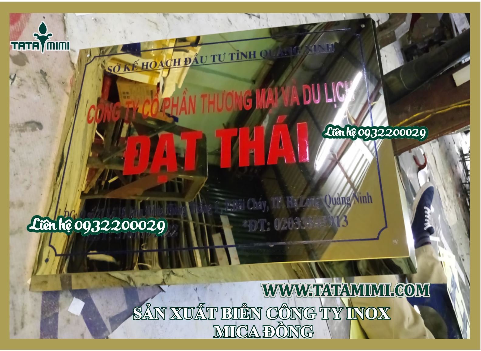Biển công ty đồng inox sang trọng