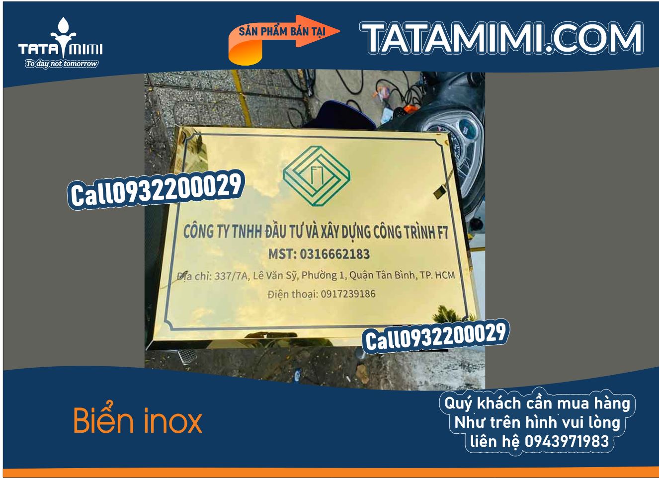 Biển công ty làm từ inox 304