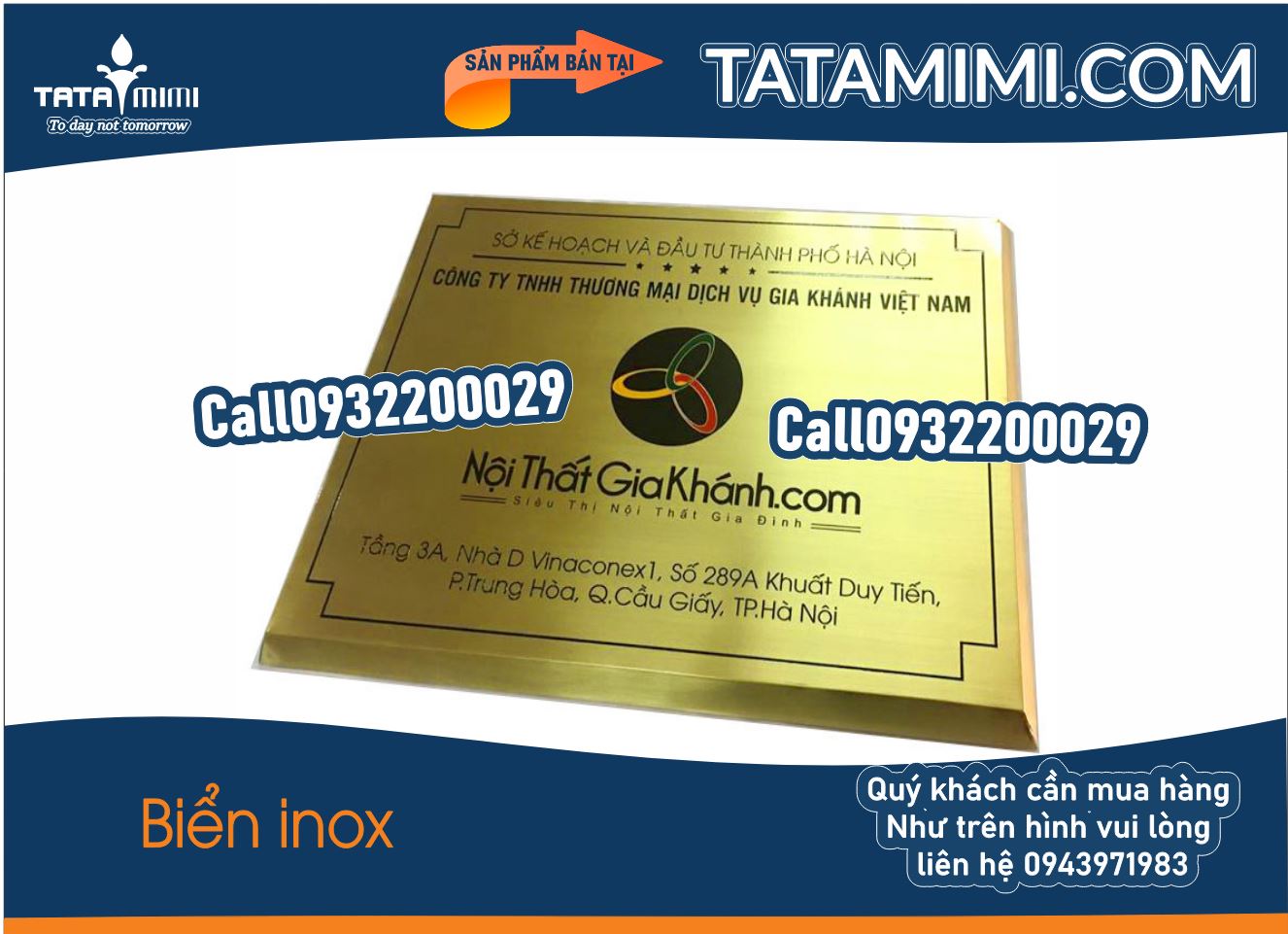 Biển công ty làm từ inox 304