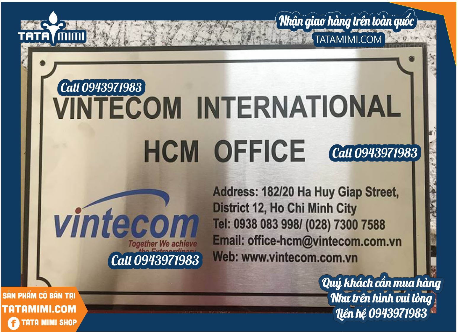 Biển công ty gắn trước cửa kích thước nhỏ