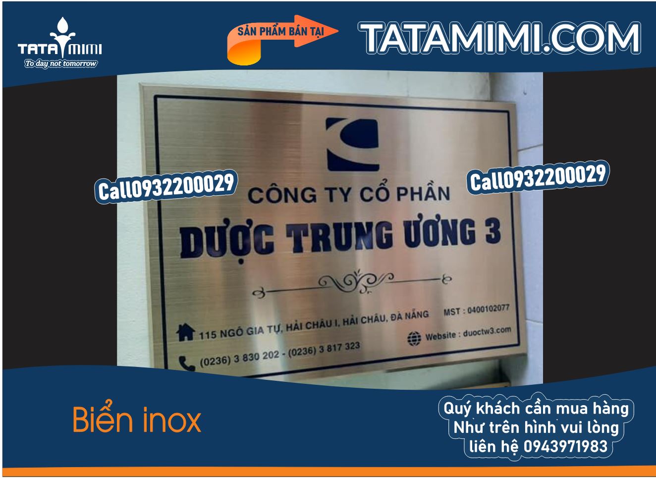 Biển công ty làm từ inox 304