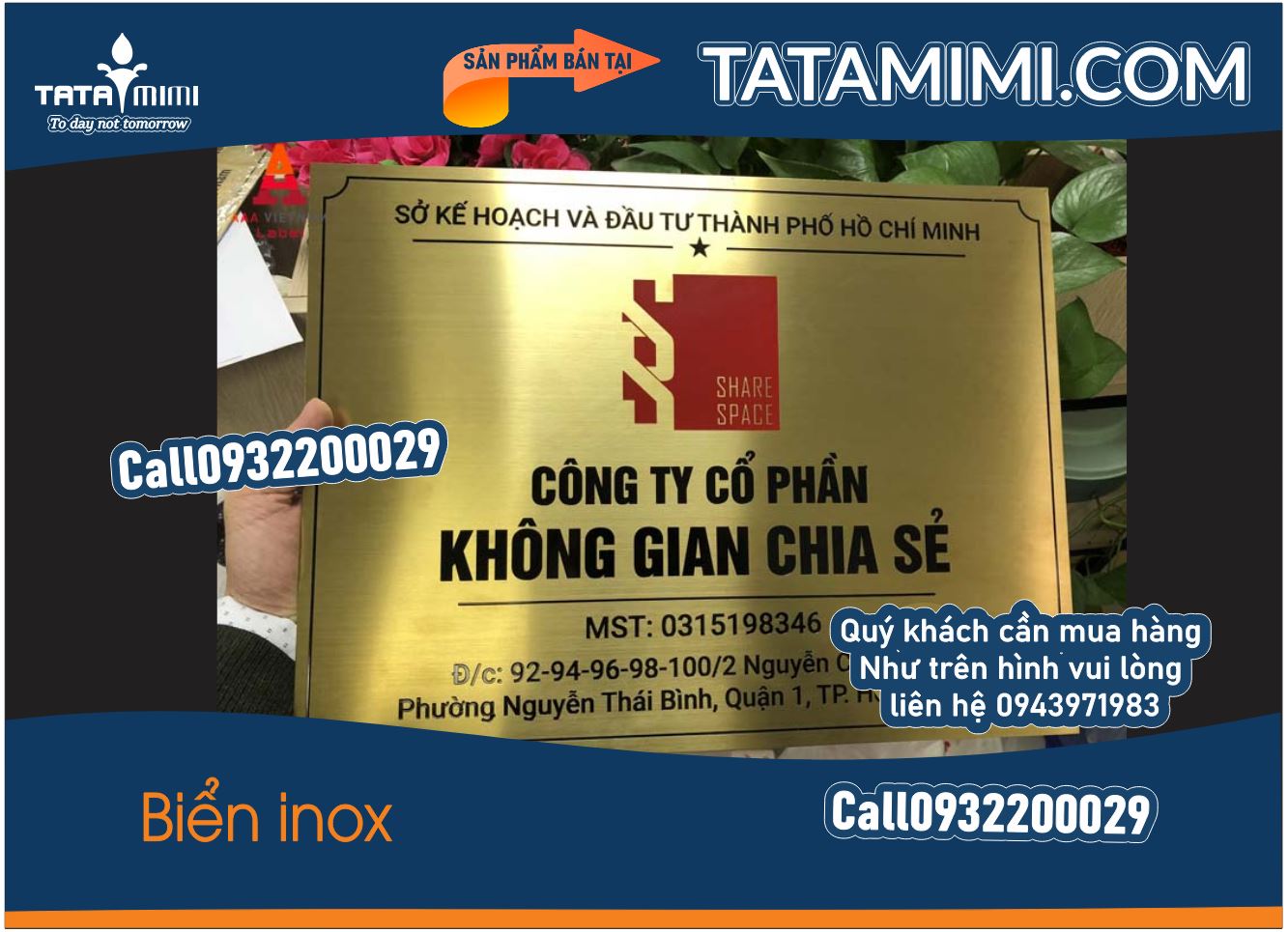 Biển công ty làm từ inox 304