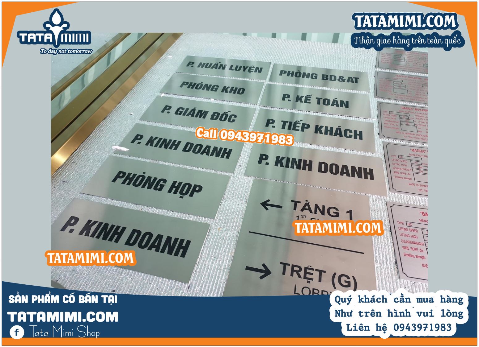 Bảng phòng ban được in lên chất liệu mica