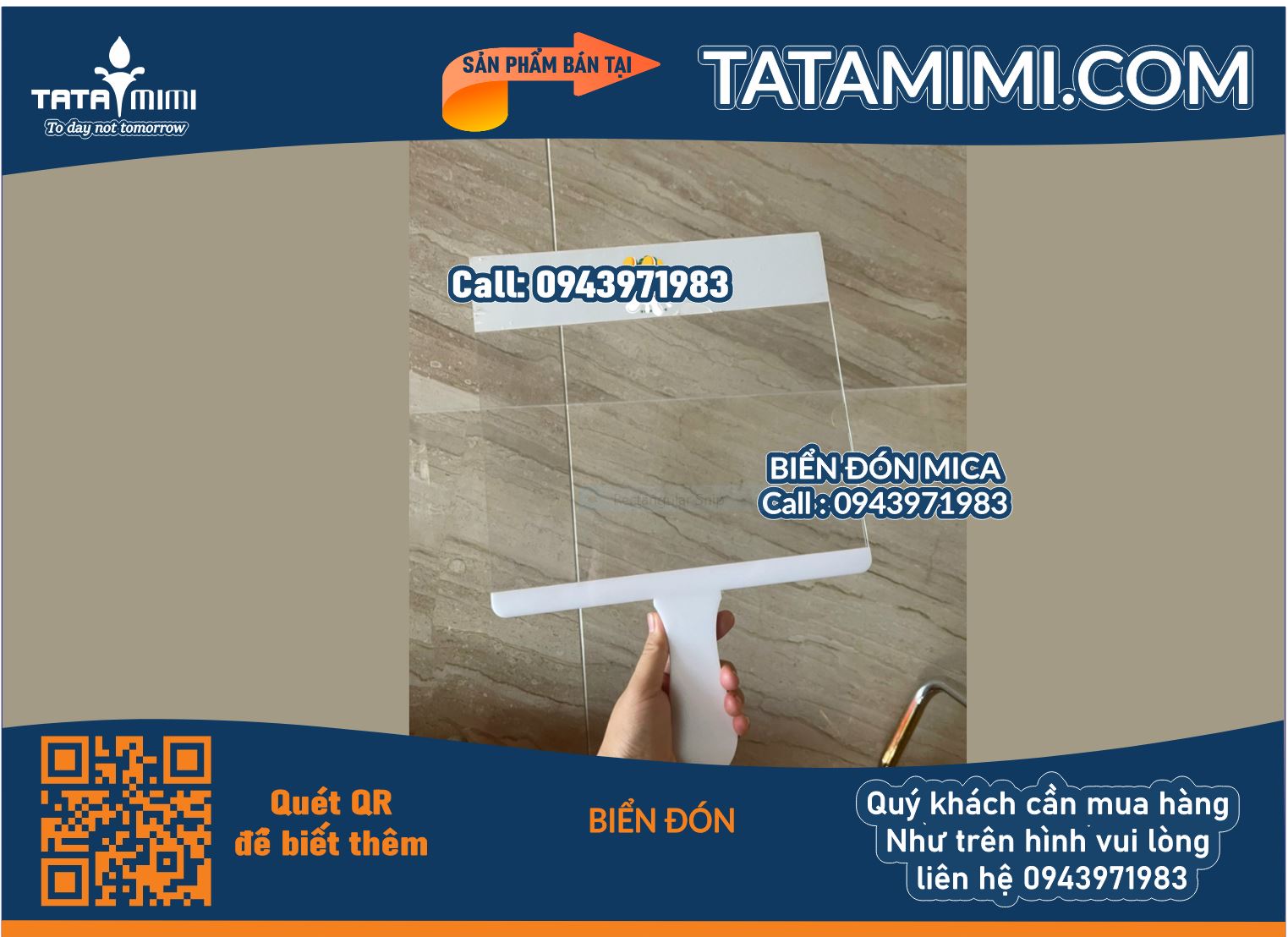 Biển đón cầm tay A4, A3, A2 Mica