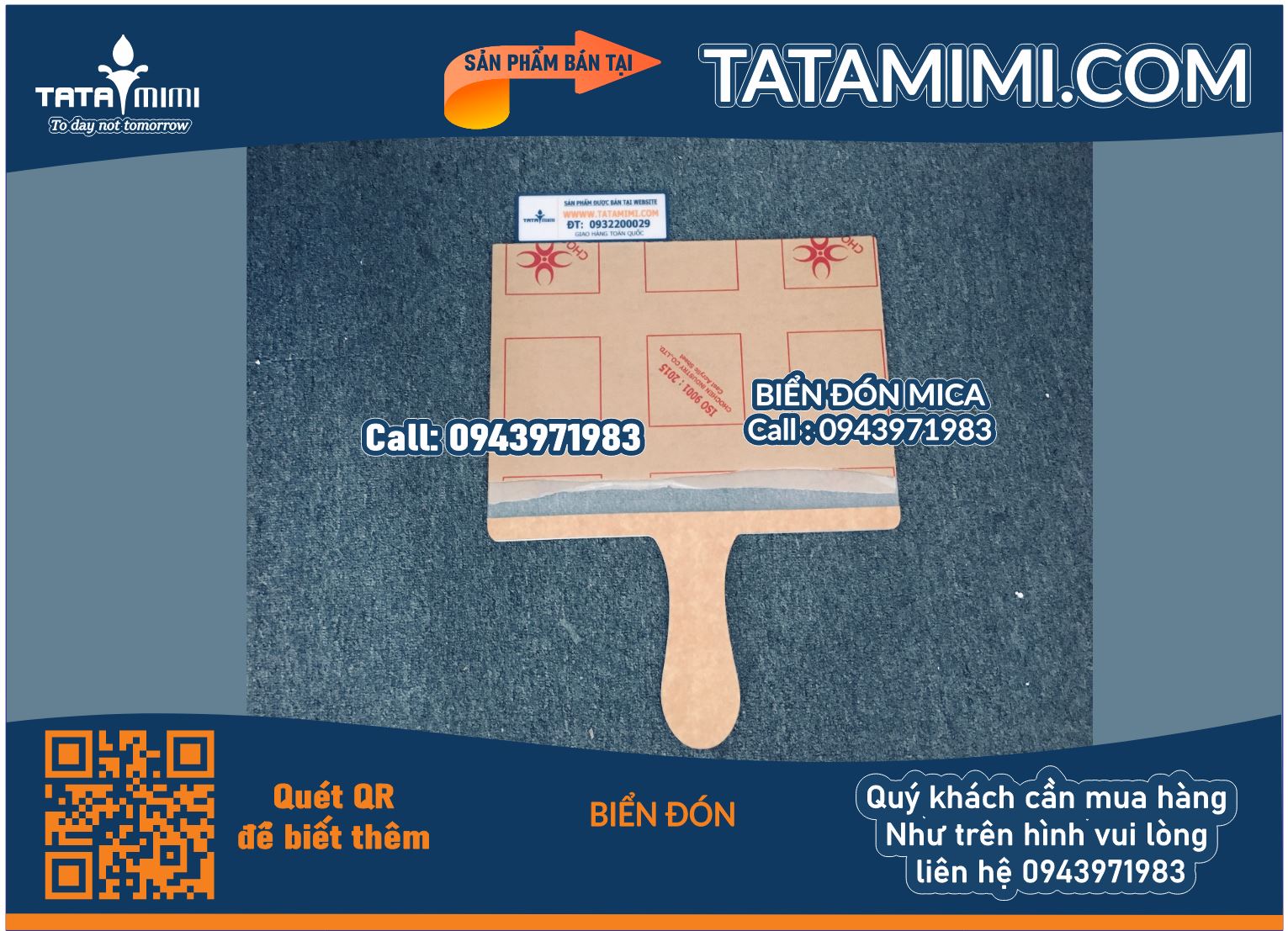Biển đón cầm tay A4, A3, A2 Mica