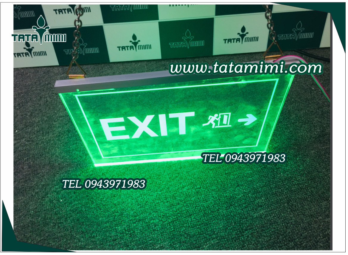 Biển exit có led màu xanh