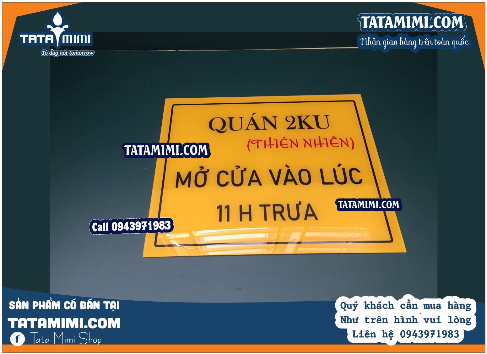 Biển treo cửa thông báo thời gian hoạt động