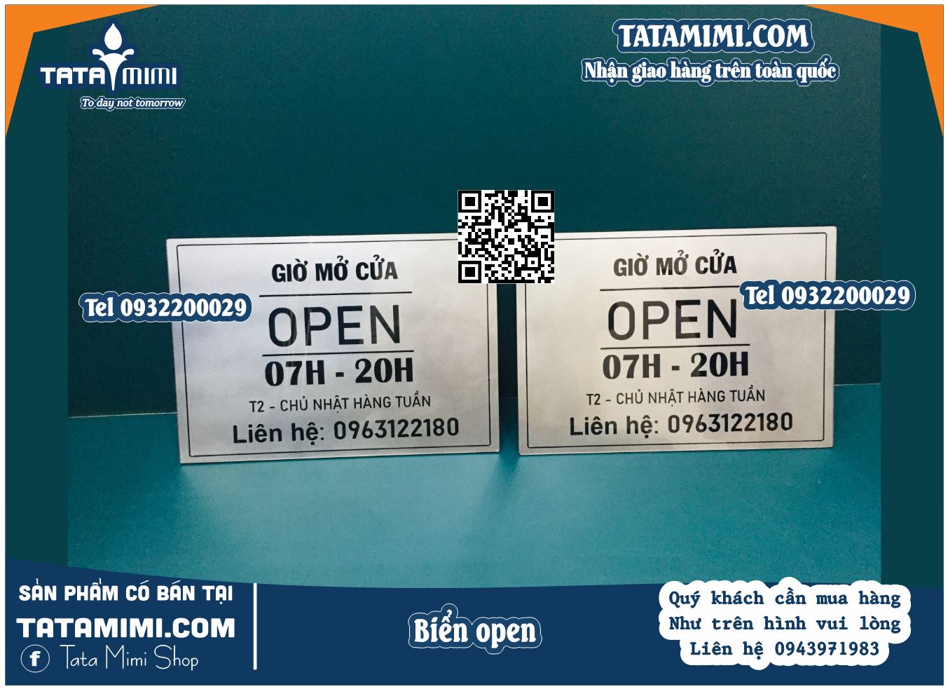 Các mẫu biển open close bằng mica kèm dây xích