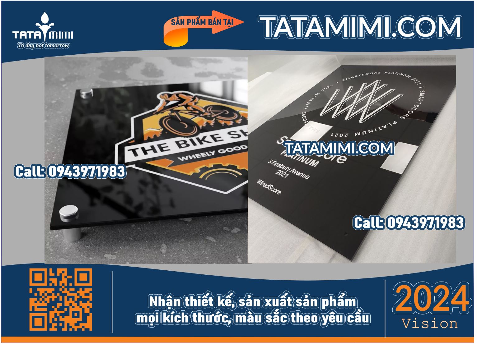 Biển Hiệu Mica Nền Đen - Chữ Nổi TATAMIMI: Sự Sang Trọng Cho Thương Hiệu Của Bạn!