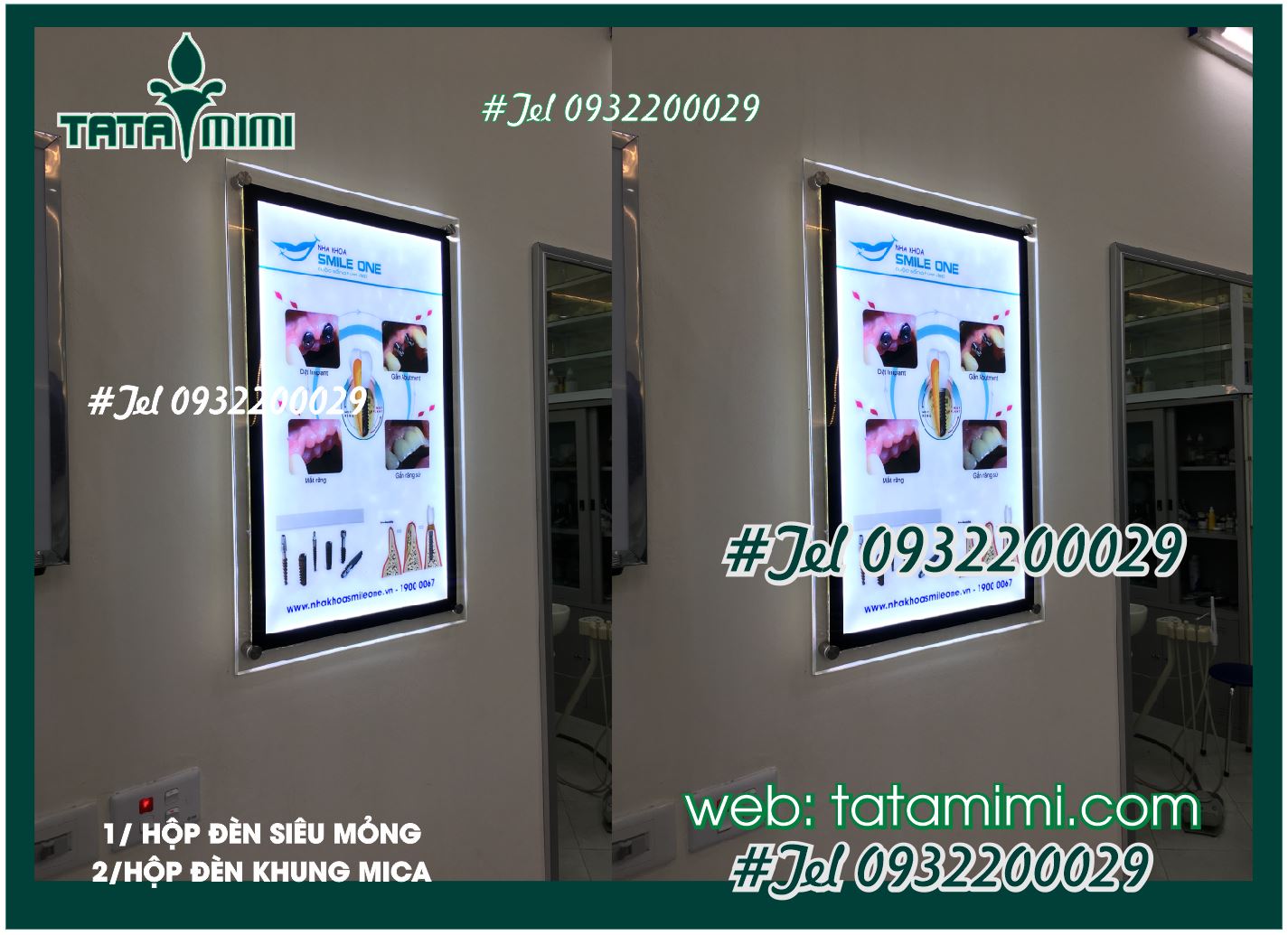 Tranh điện mica có led