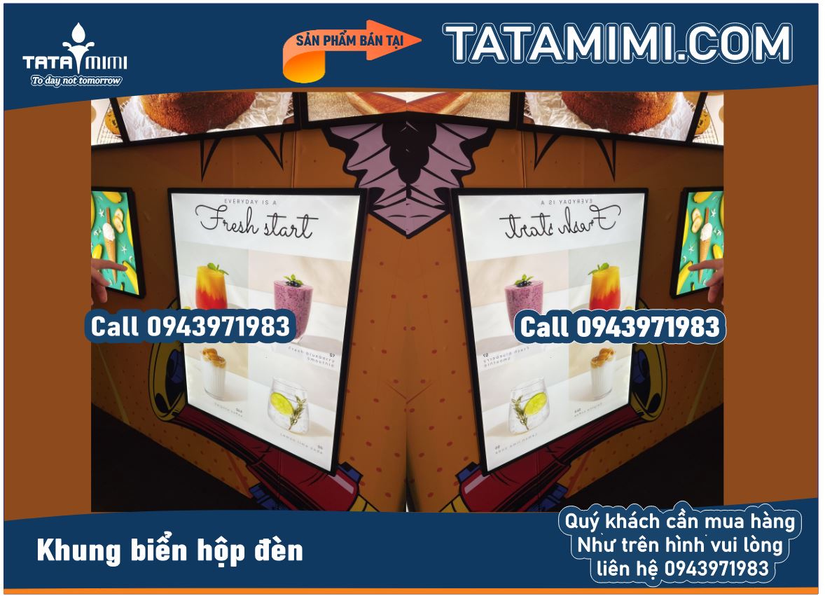 Biển menu led treo tường kích thước lớn