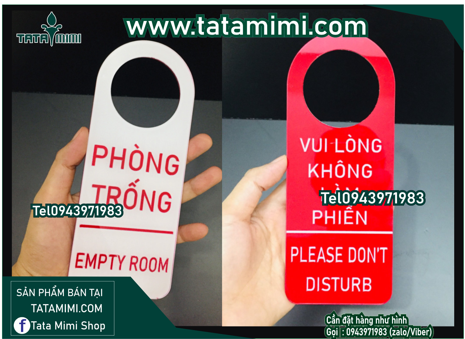 Biển không làm phiền treo ở tay cầm cửa phòng