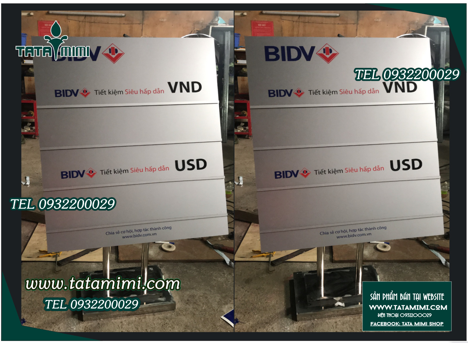 Bảng tiết kiệm ngân hàng từ inox