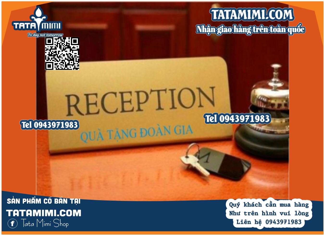 Biển để quầy lễ tân làm từ các chất liệu mica hoặc inox