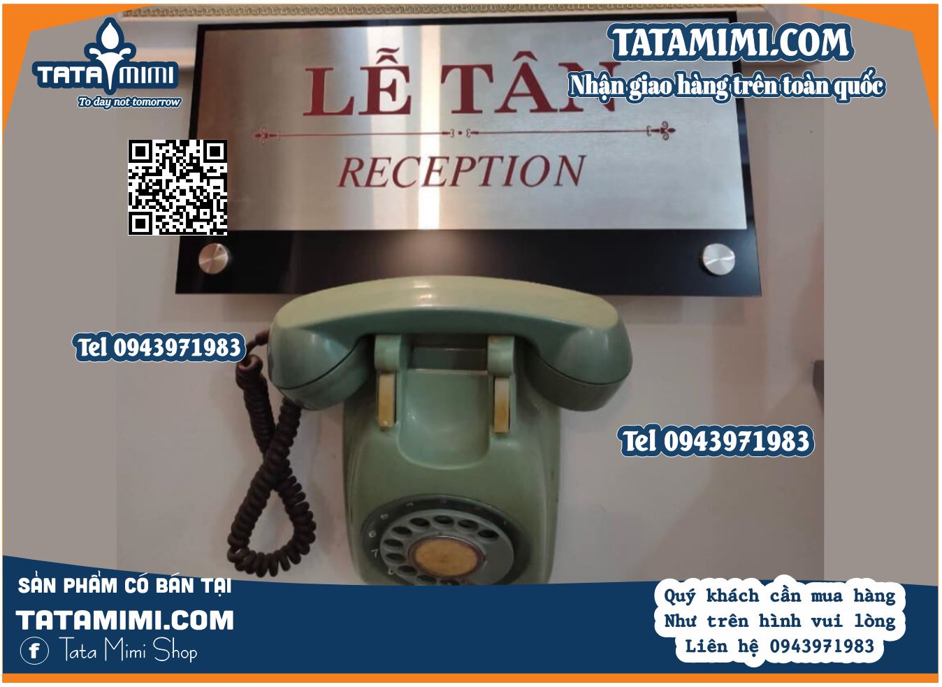 Biển để quầy lễ tân làm từ các chất liệu mica hoặc inox