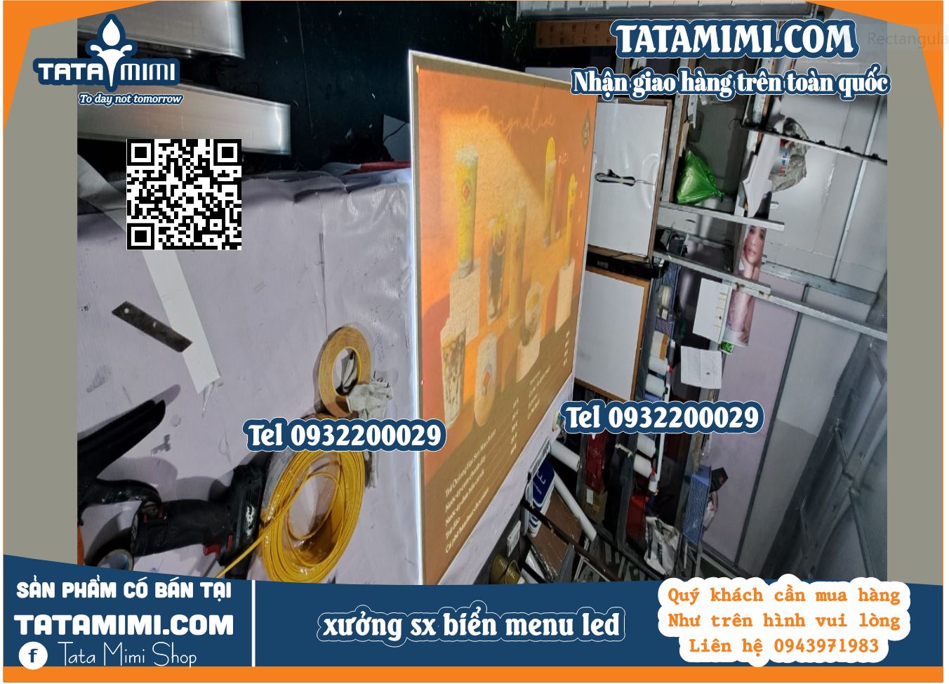 Biển menu treo tường có led