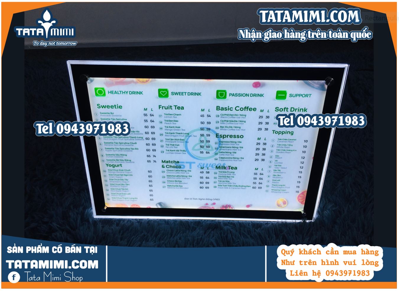 Menu có LED cho quán cà phê - Thắp sáng không gian và thu hút khách hàng