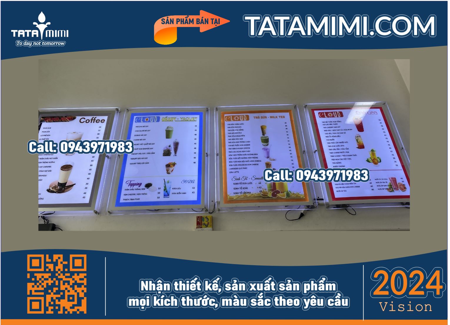 Biển menu LED 120x80 cm – Giải pháp quảng cáo hiện đại và hiệu quả