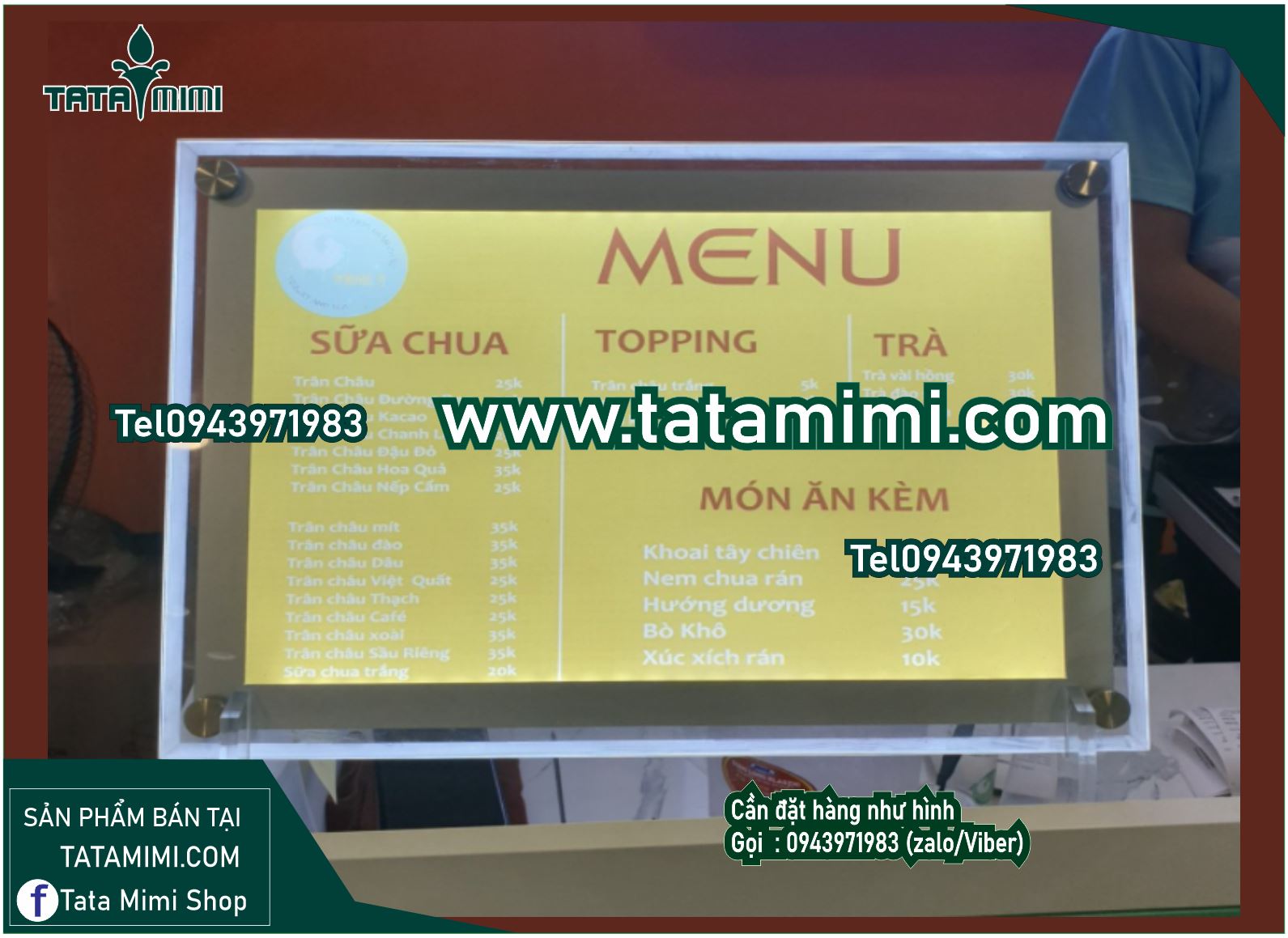 Khung menu led kích thước nhỏ nhất