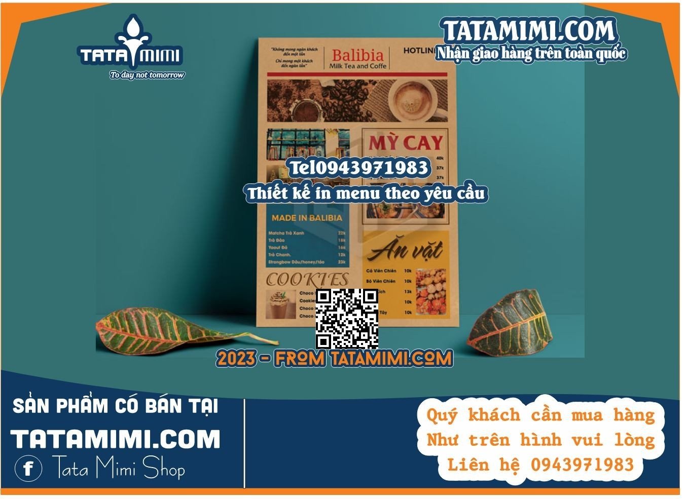 Biển menu chất liệu fomex kích thước A4